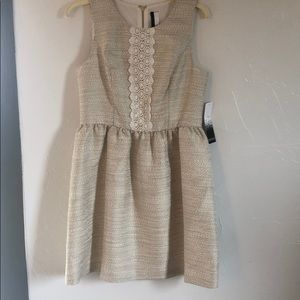 NWT Kenzie gold metallic A line dress